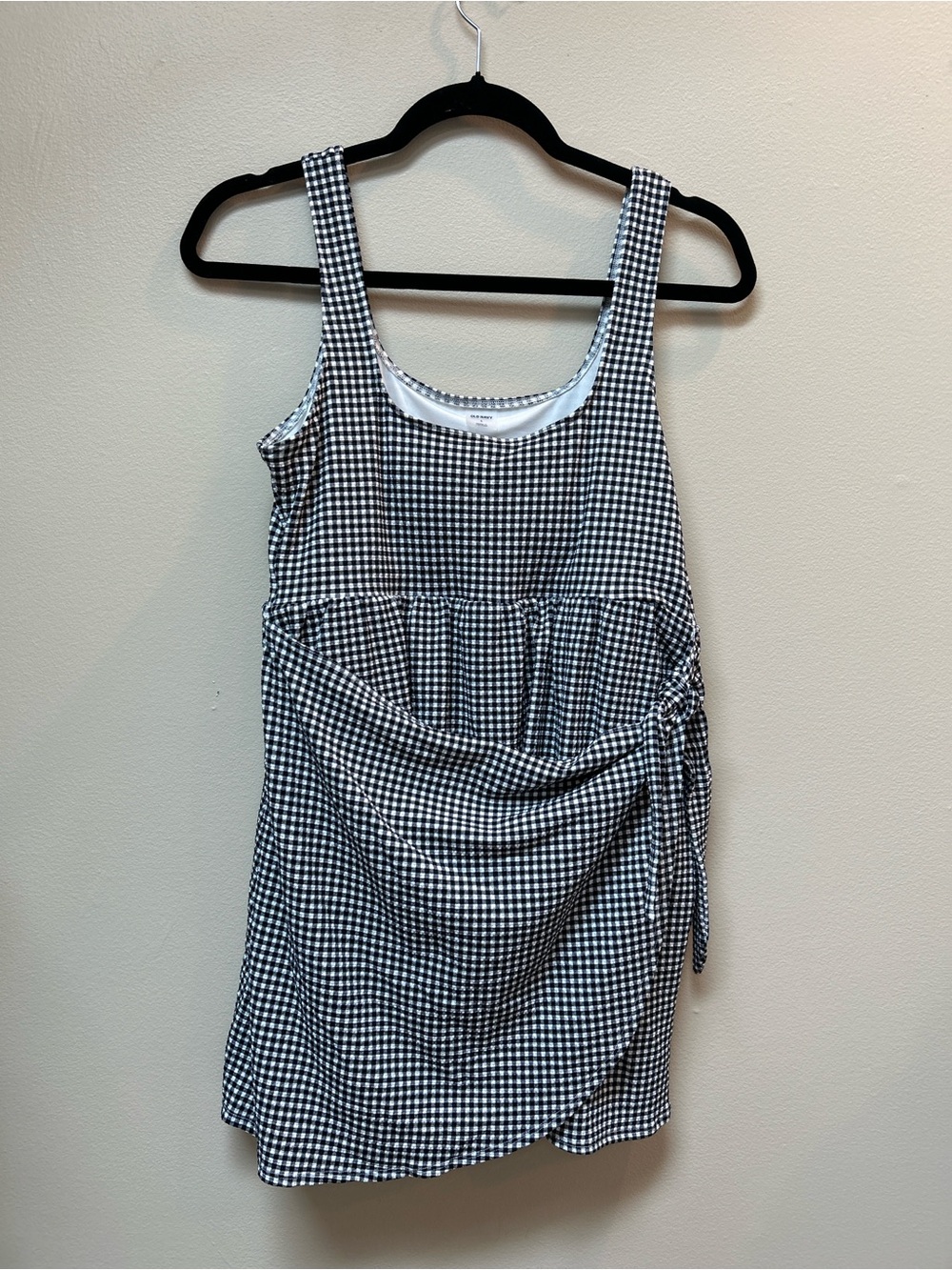 Old Navy Black and White Gingham One-Piece Swim Dress